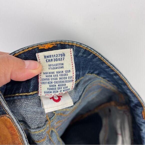 True Religion Distressed Flap Pocket Low Rise Julie Skinny Jeans Women's Sz 25 - Picture 9 of 10